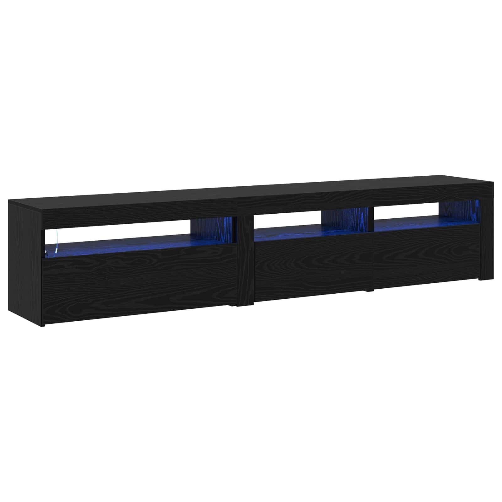 vidaXL Gabinete para TV 2 pcs Carvalho Preto 195 x 35 x 40 cm