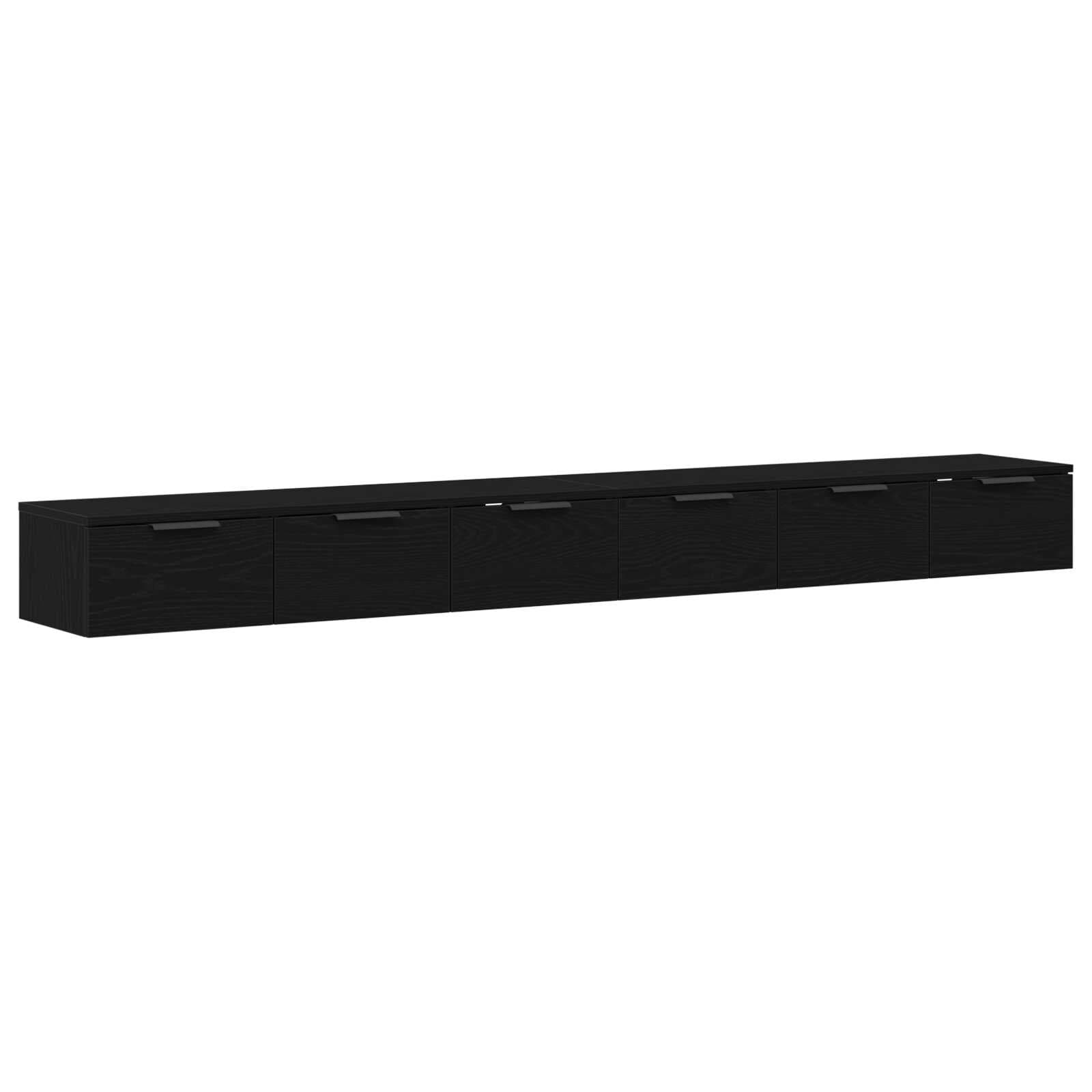 vidaXL Estante de Parede 2 pcs Carvalho Preto 102 x 30 x 20 cm