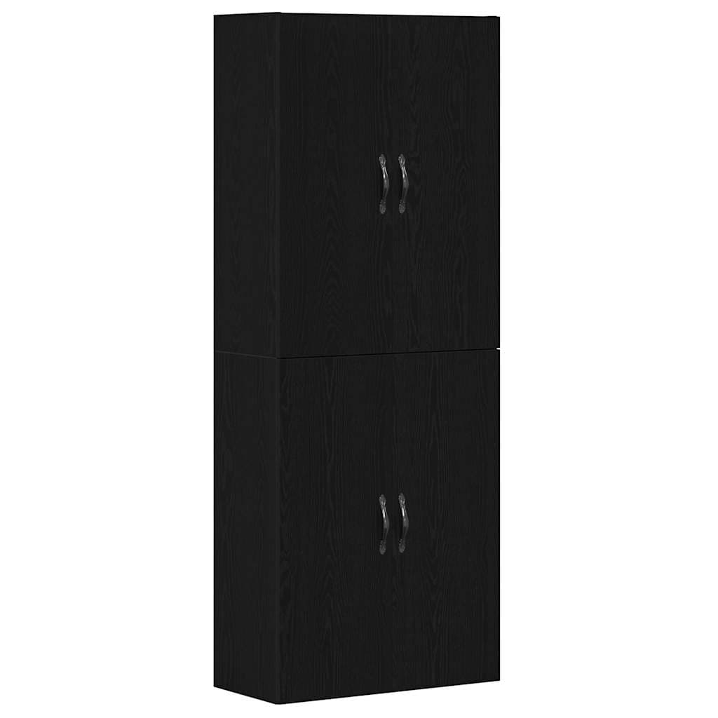vidaXL Armário de Parede 2 pcs Carvalho Preto 69,5 x 34 x 90 cm