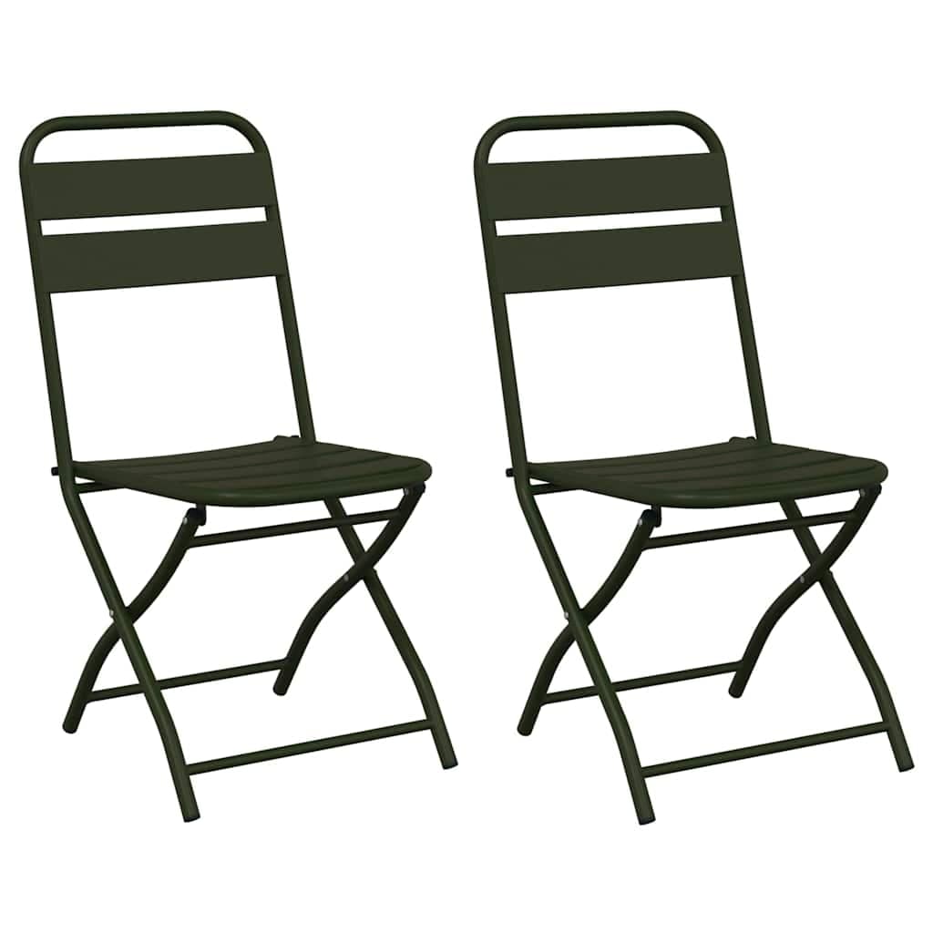 vidaXL Cadeira Dobrável de Jardim 2 pcs Verde 42 x 52 x 82cm
