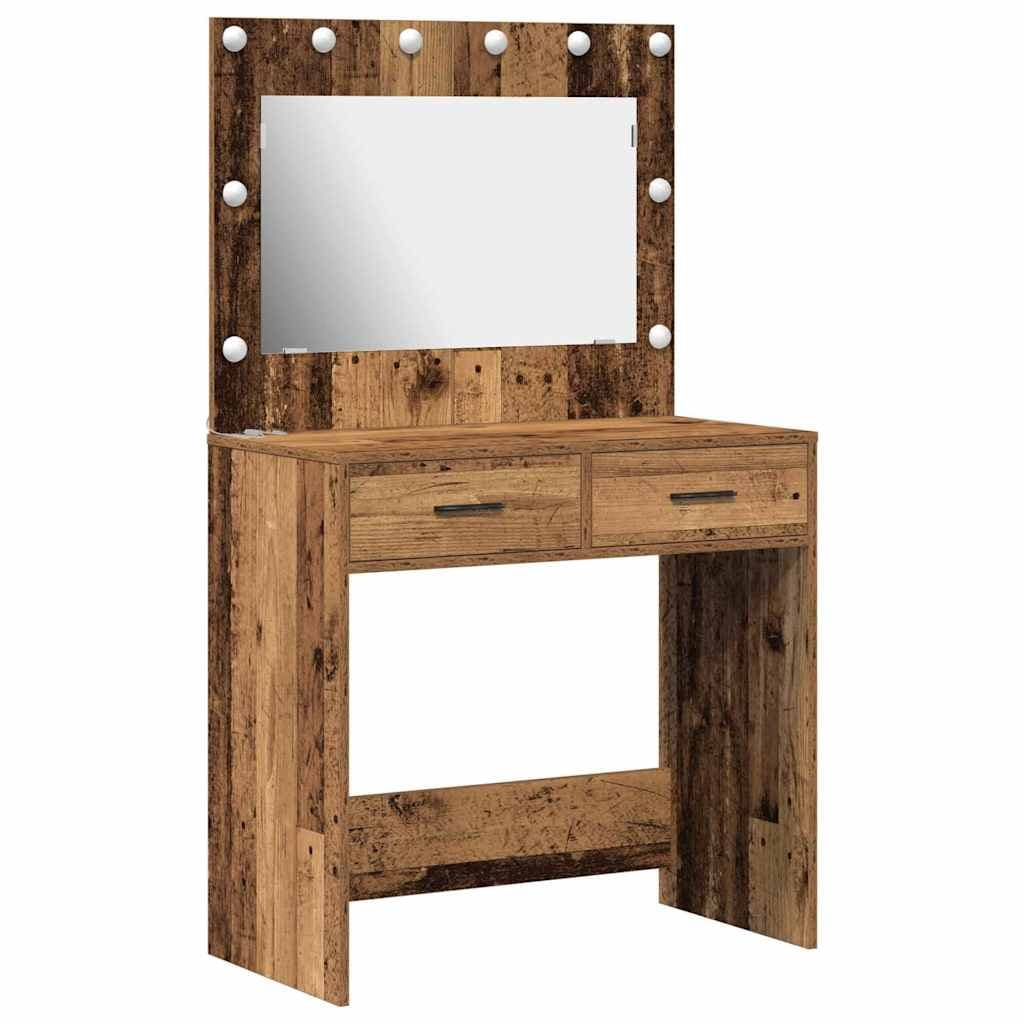 vidaXL Mesa de vestir com gaveta Madeira antiga 78,5 x 41 x 135 cm