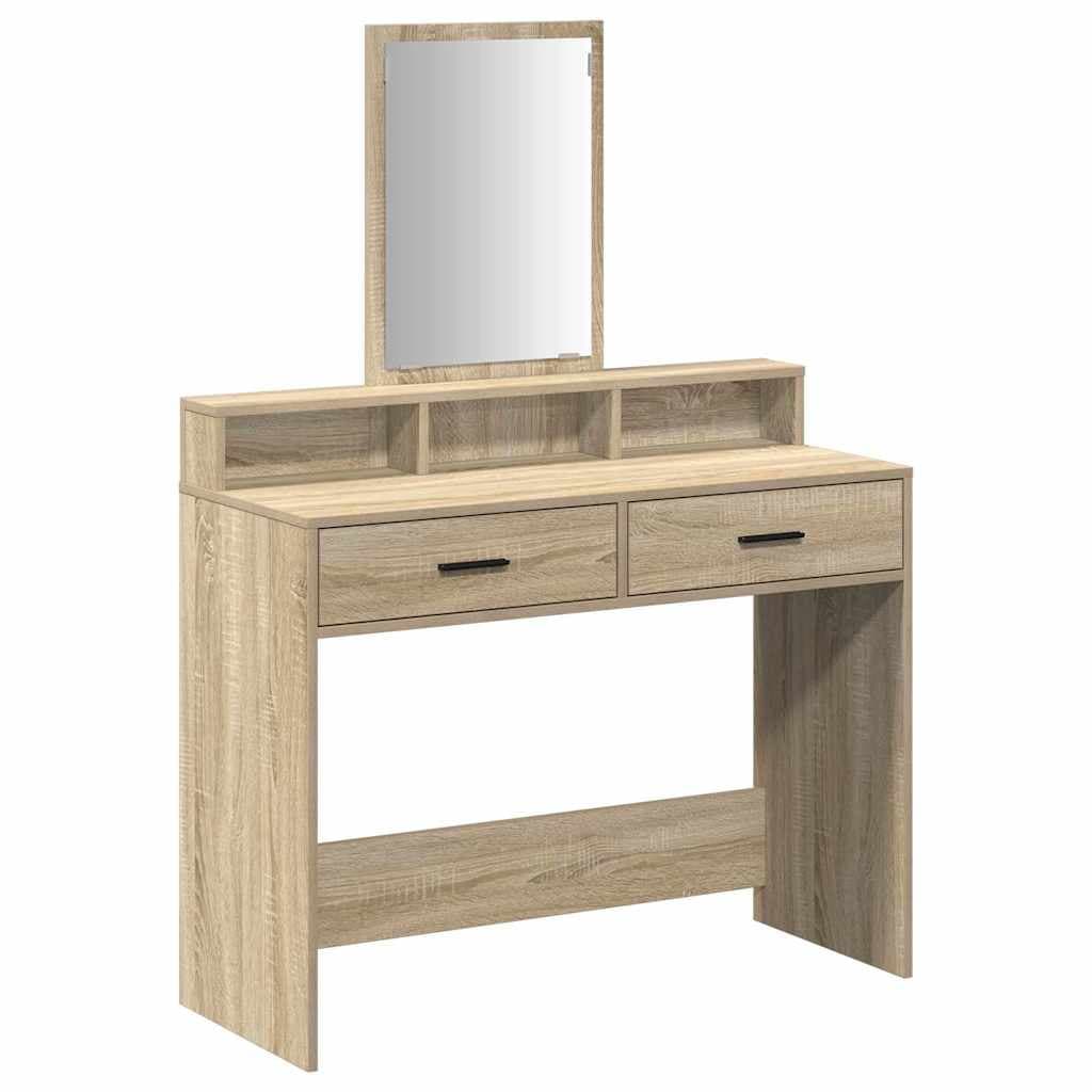 vidaXL Mesa de vestir com gaveta Carvalho Sonoma 100 x 41 x 140 cm