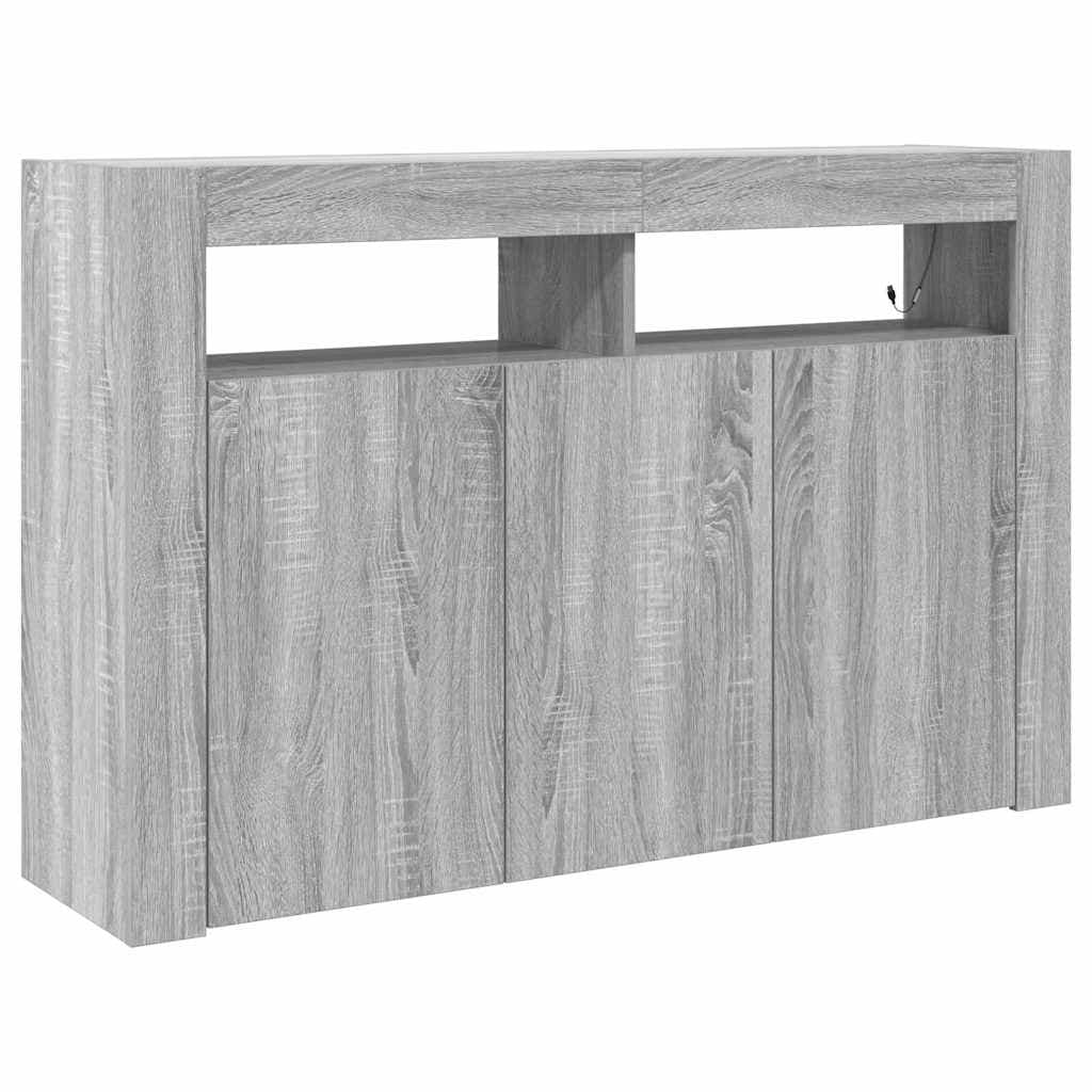 vidaXL Buffet Cinza Sonoma 116 x 30 x 75 cm Madeira processada
