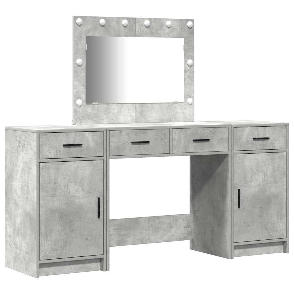 vidaXL Conjunto de 3 Cinza Concreto Mdf com Acabamento em Concreto Médio - 1946325227