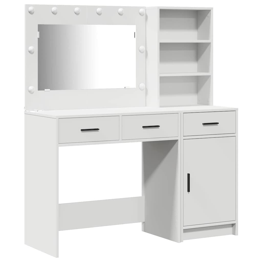vidaXL Conjunto de 2 Branco Madeira Médio Toucador de Maquiagem - 3521522657