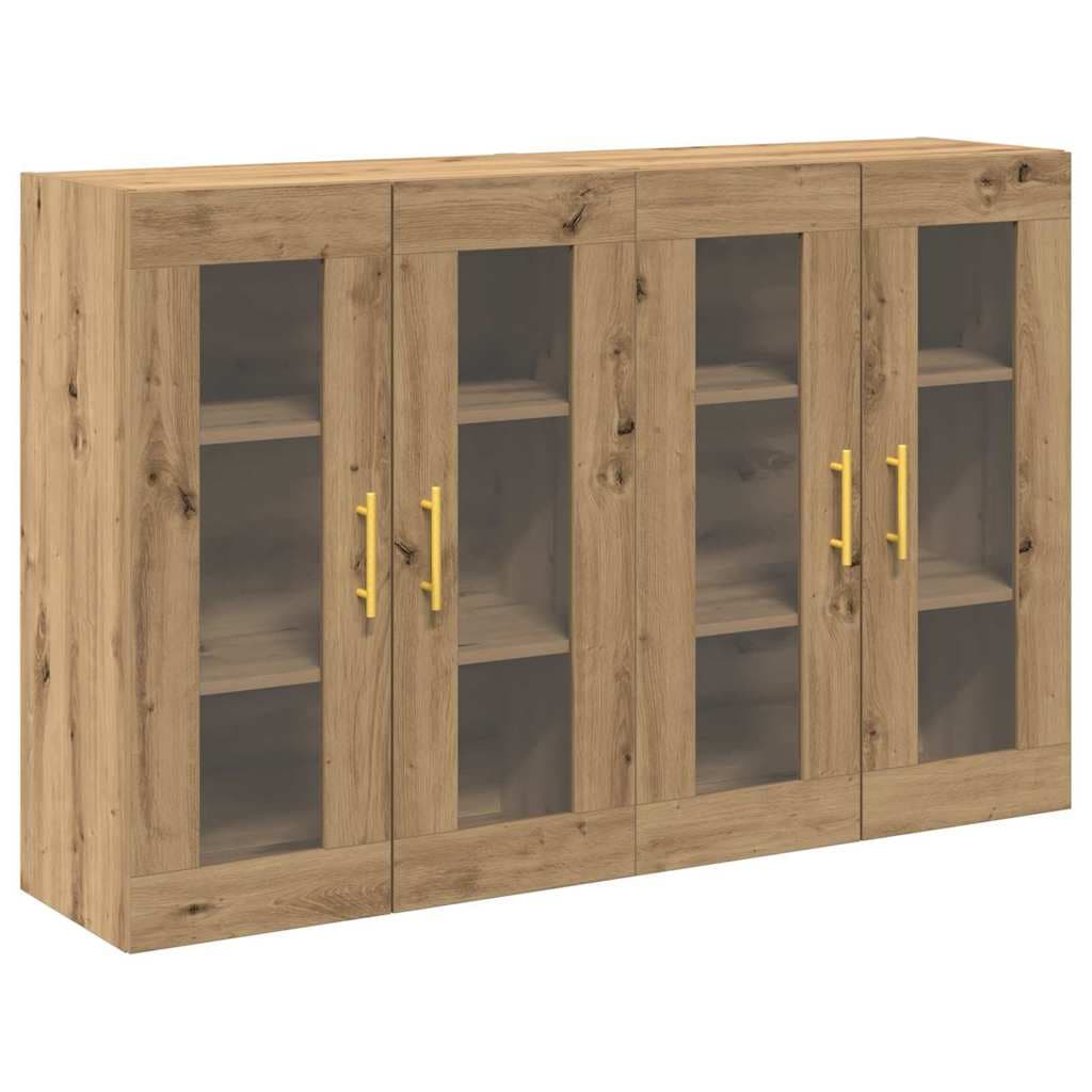 vidaXL Armários de Parede 2 pcs Carvalho Artesanal 69,5 x 34 x 90 cm