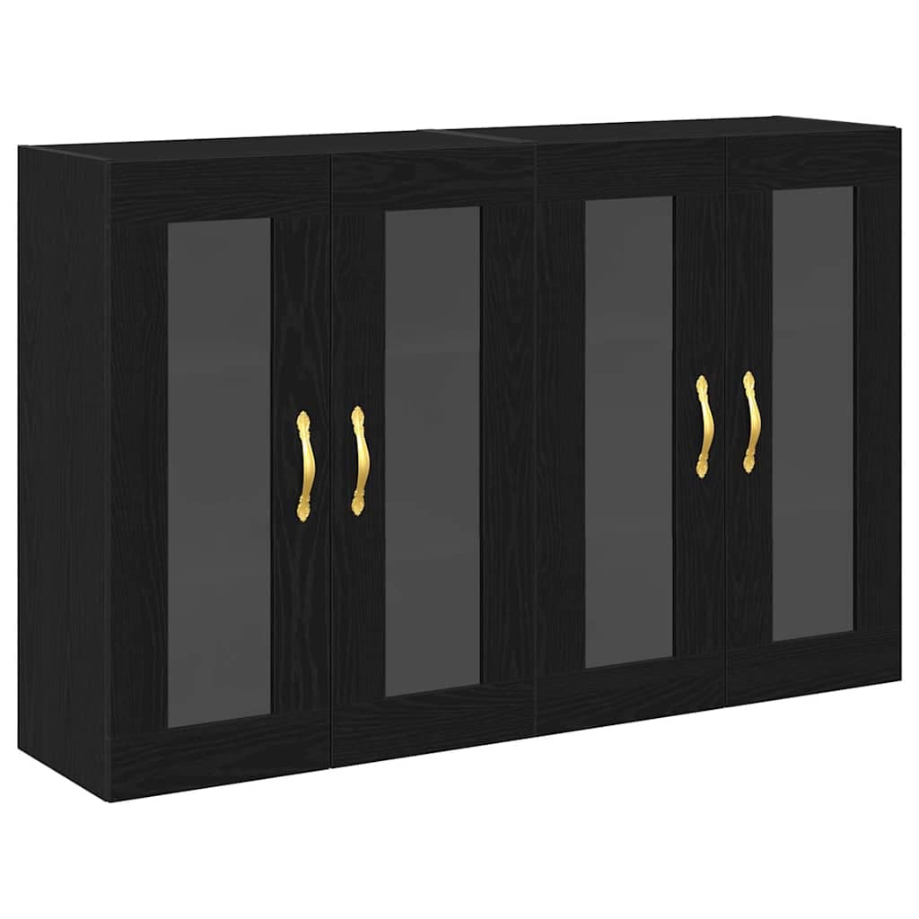 vidaXL Armários de Parede 2 pcs Carvalho Preto 69,5 x 34 x 90 cm
