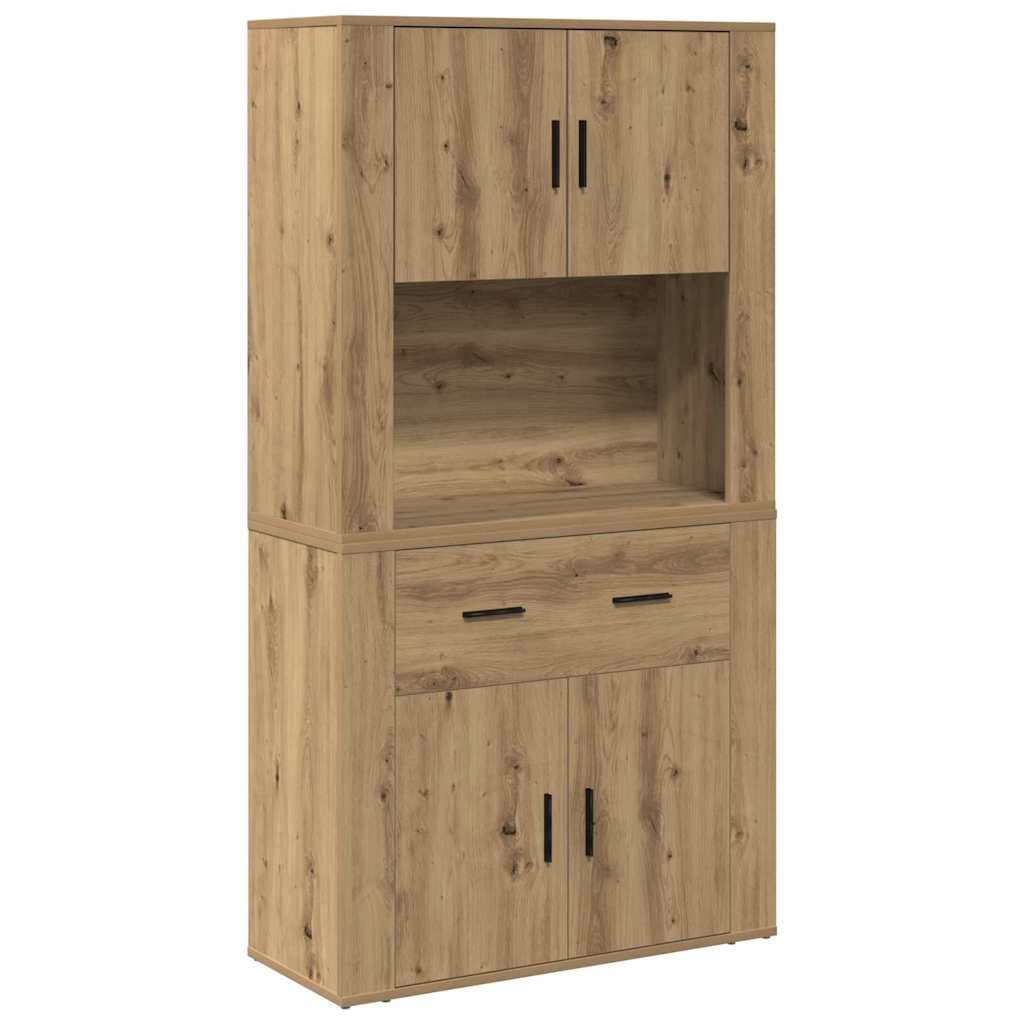 vidaXL Highboard carvalho artisiano 80 x 33 x 150 cm