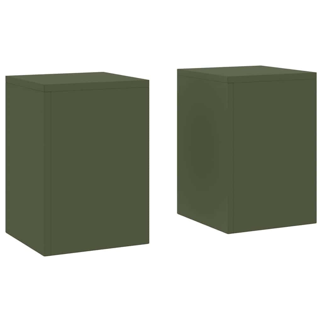 vidaXL Suporte para Plantas 2 pcs Verde-oliva 24 x 24 x 35 cm Aço