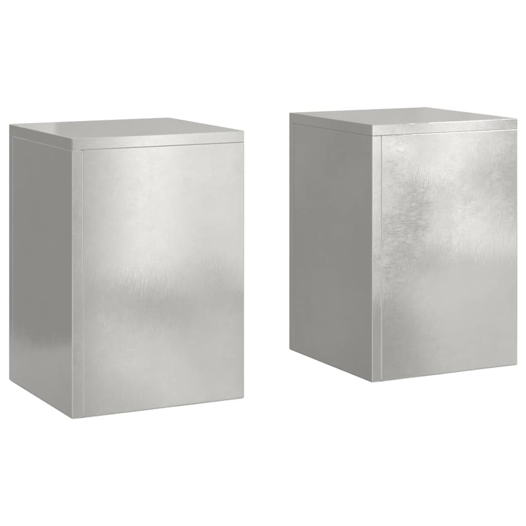 vidaXL Suporte para Plantas 2 pcs Prateado 24 x 24 x 35 cm