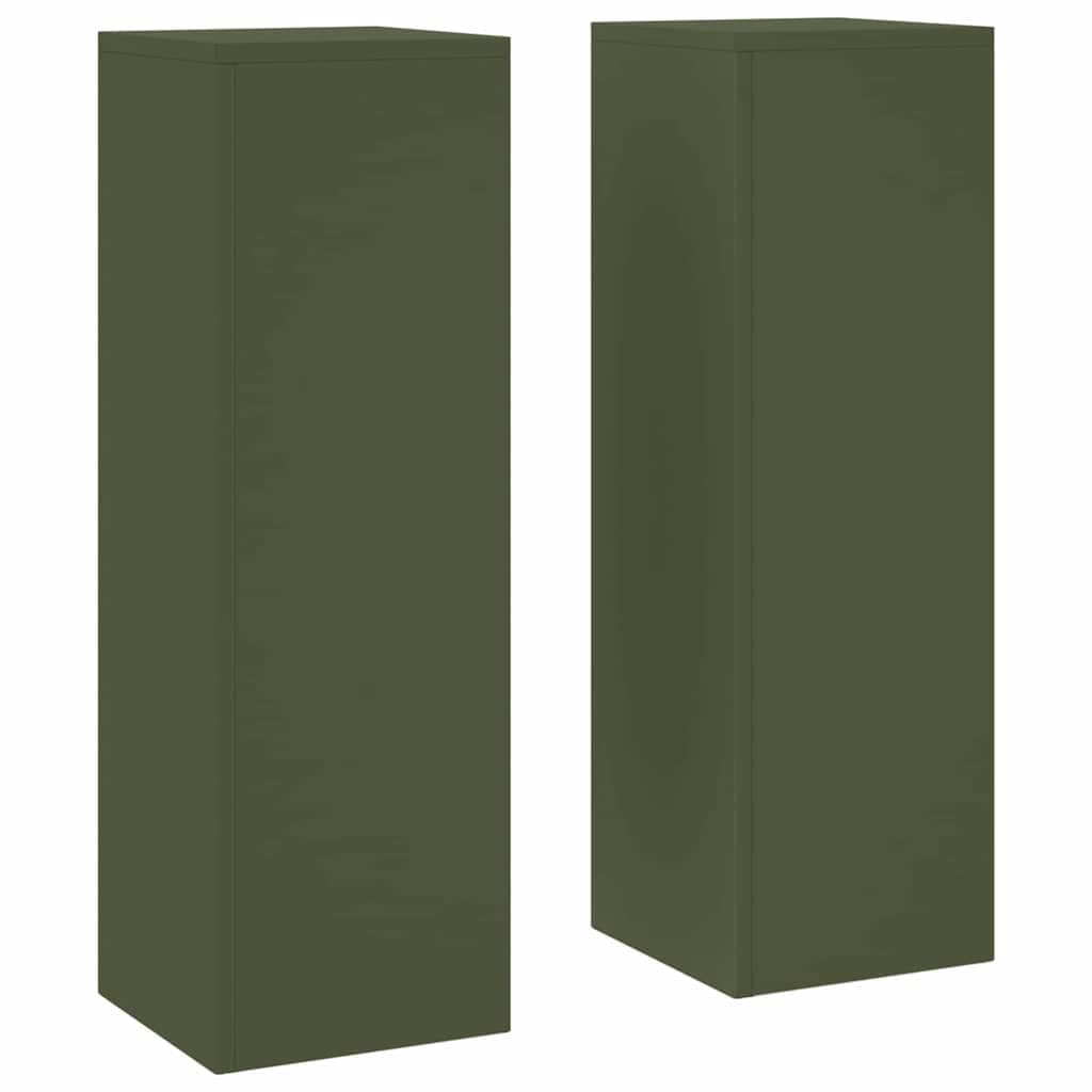 vidaXL Suporte para Plantas 2 pcs Verde-oliva 24 x 24 x 75 cm Aço