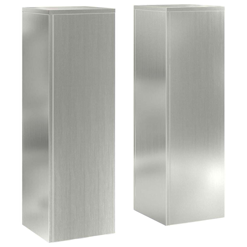 vidaXL Suporte para Plantas 2 pcs Prateado 24 x 24 x 75 cm