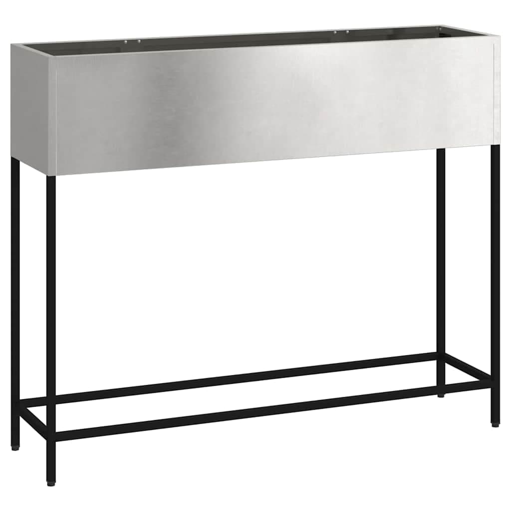 vidaXL Vaso Elevado para Jardim Prateado 100 x 26 x 82 cm