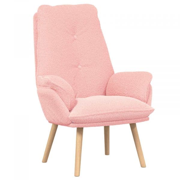 vidaXL Poltrona Rosa 69 X 74 X 93 cm Tecido Sherpa - 1118342193