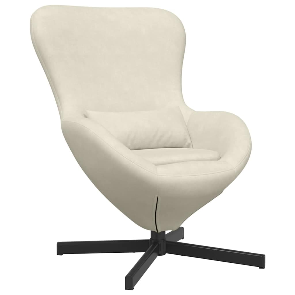 vidaXL Cadeira de Ovo Veludo Creme - 4034811866