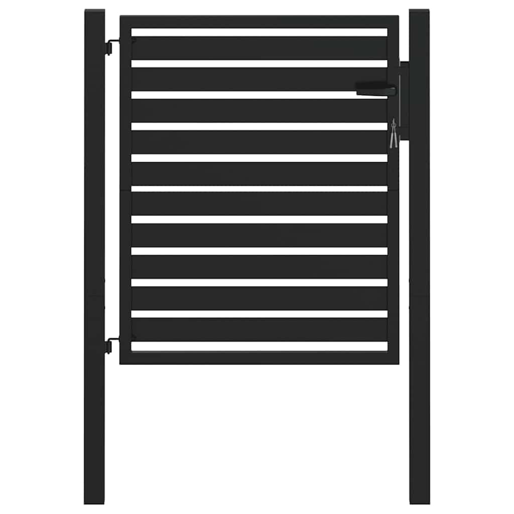 vidaXL Portão de jardim com fechadura Preto 100x100 cm Alumínio