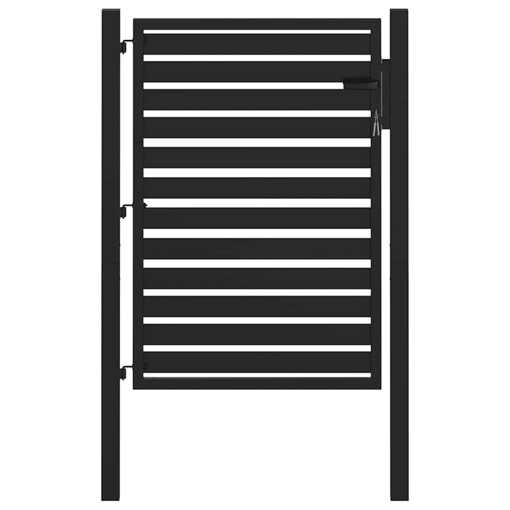 vidaXL Portão de Jardim com Fechadura Preto 100x120 cm Alumínio - 228620058
