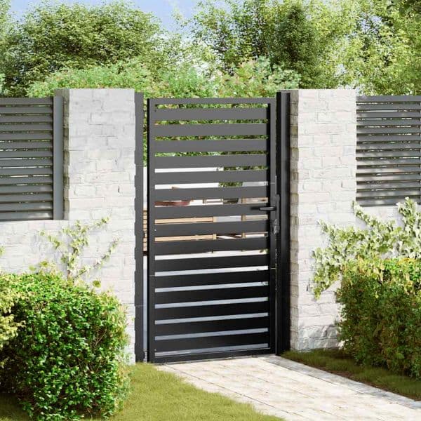 vidaXL Portão de Jardim com Fechadura Preto 100x150 cm Alumínio - 2636081803