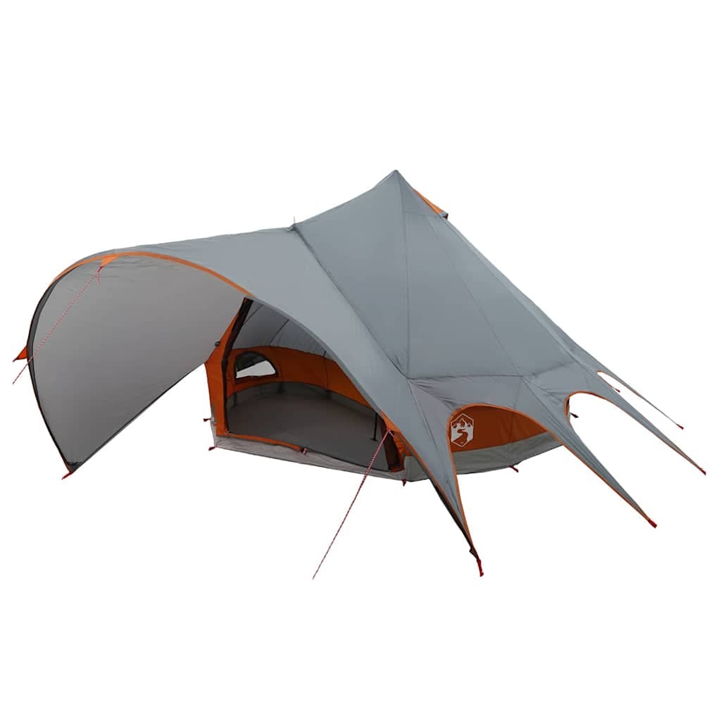 vidaXL Tenda Teepee para 5 Pessoas Cinza e Laranja 415 x 415 x 247 cm