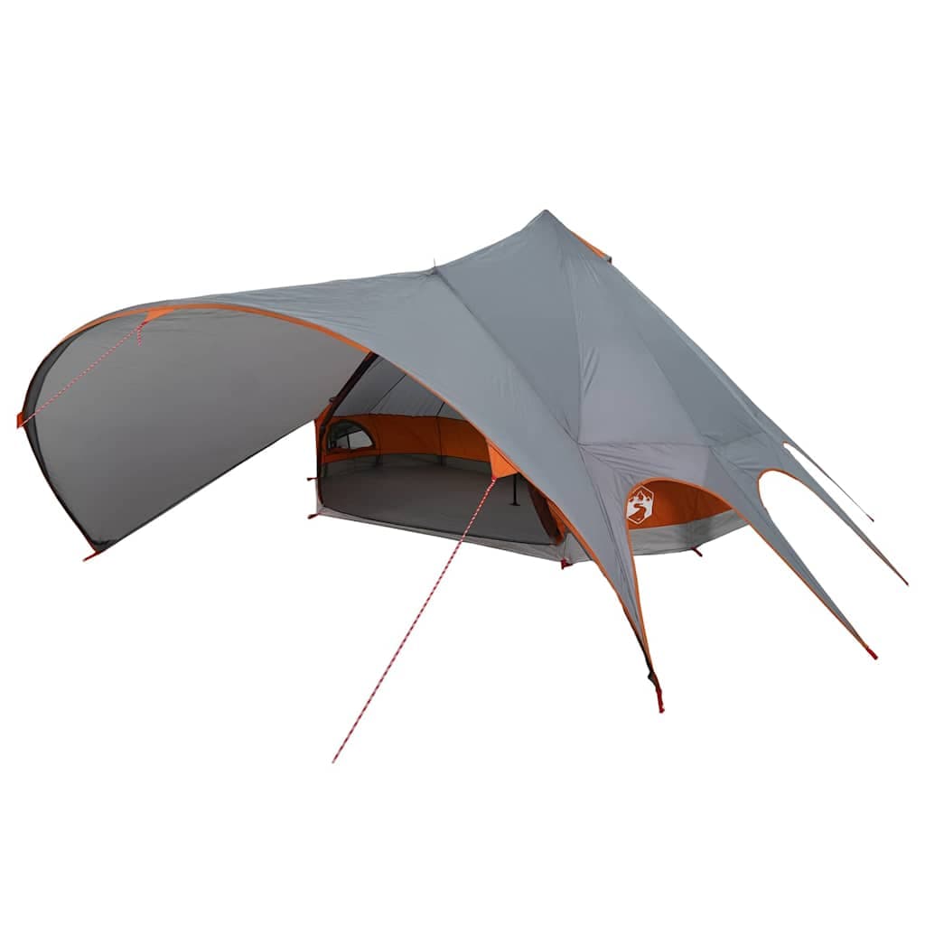 vidaXL Tenda Teepee para 7 Pessoas Cinza e Laranja 600 x 600 x 347 cm
