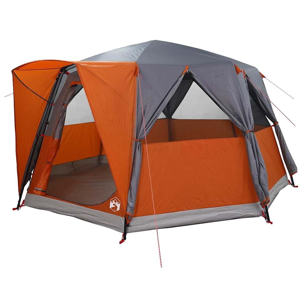 vidaXL Tenda de Cabana para 6 Pessoas com telhado Cinza e Laranja