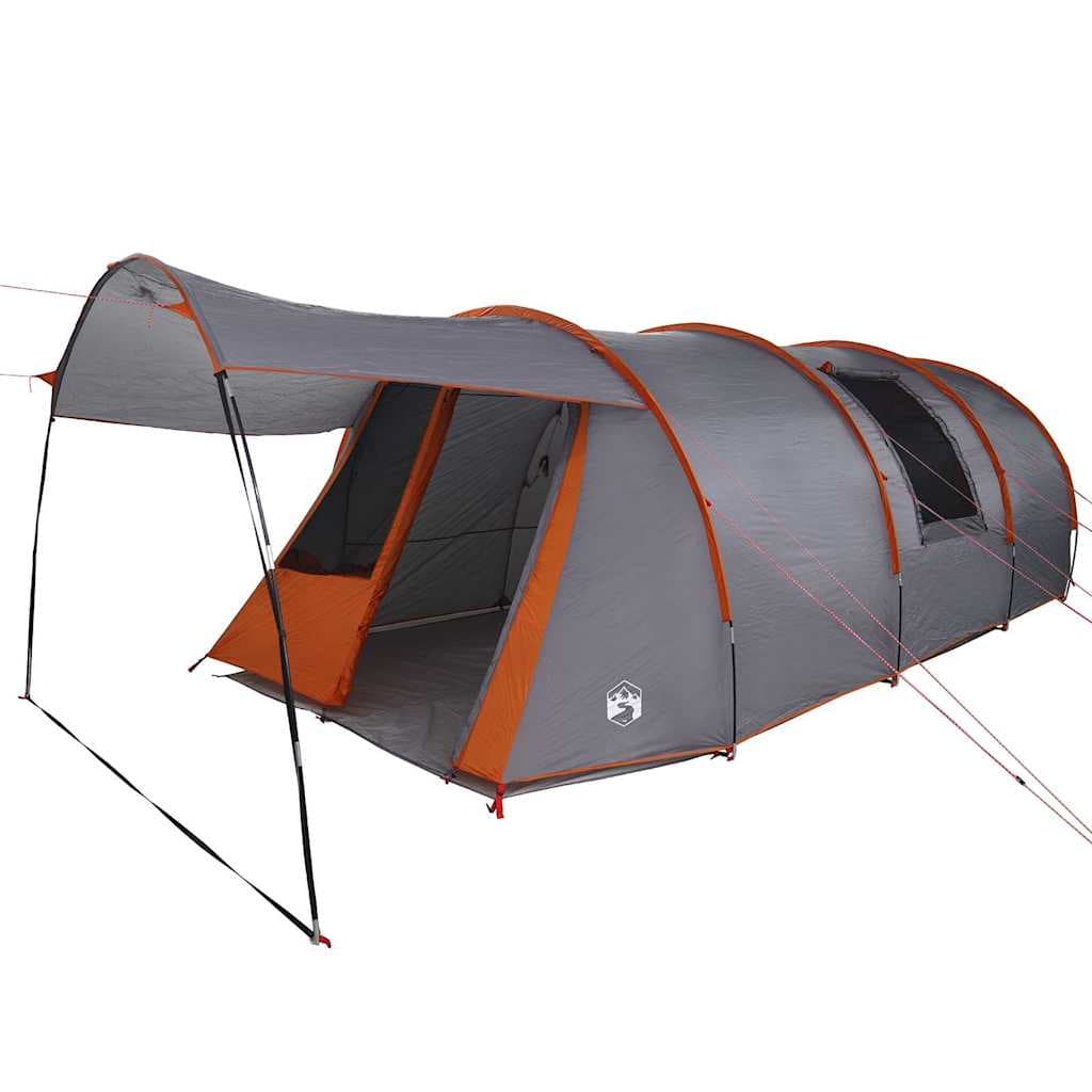 vidaXL Barraca túnel para 4 pessoas Cinza e Laranja 740 x 370 x 220 cm