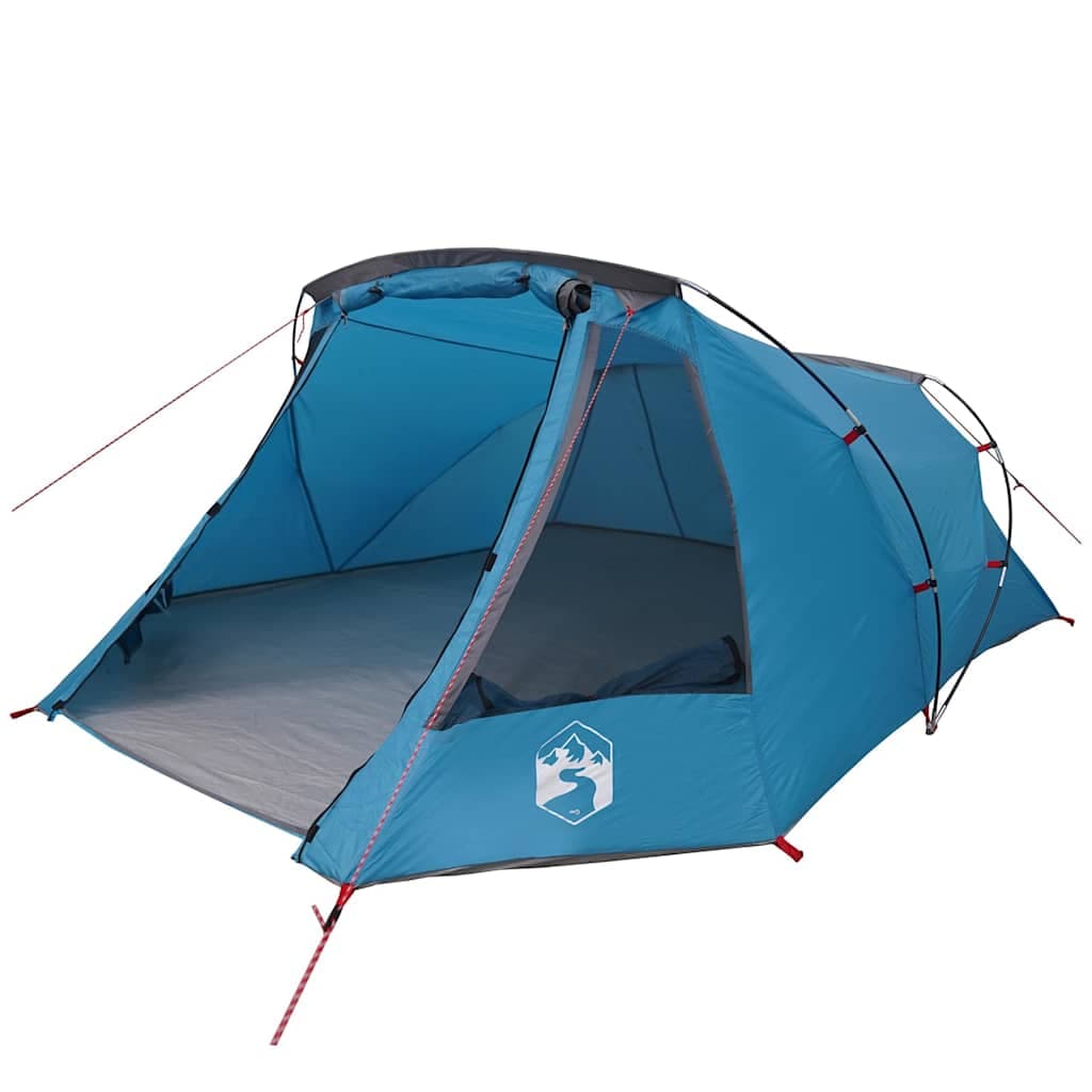 vidaXL Tenda Tunnel para 3 Pessoas Azul e Cinza 328 x 228 x 115 cm