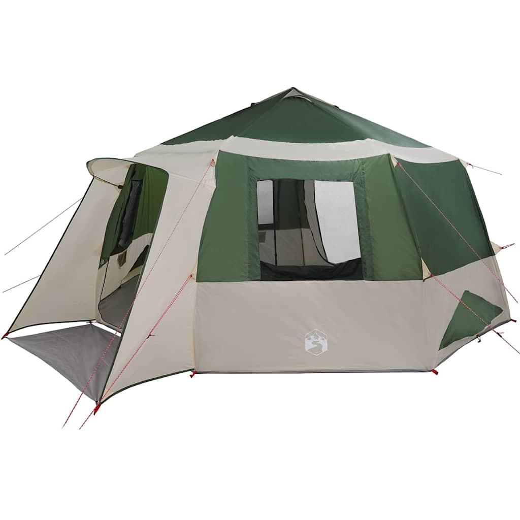 vidaXL Tenda de Cabana 12-Pessoas Verde e Cinza 500 x 500 x 294 cm