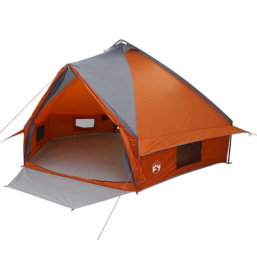 vidaXL Tenda Teepee para 10 Pessoas Cinza e Laranja 567 x 470 x 242 cm