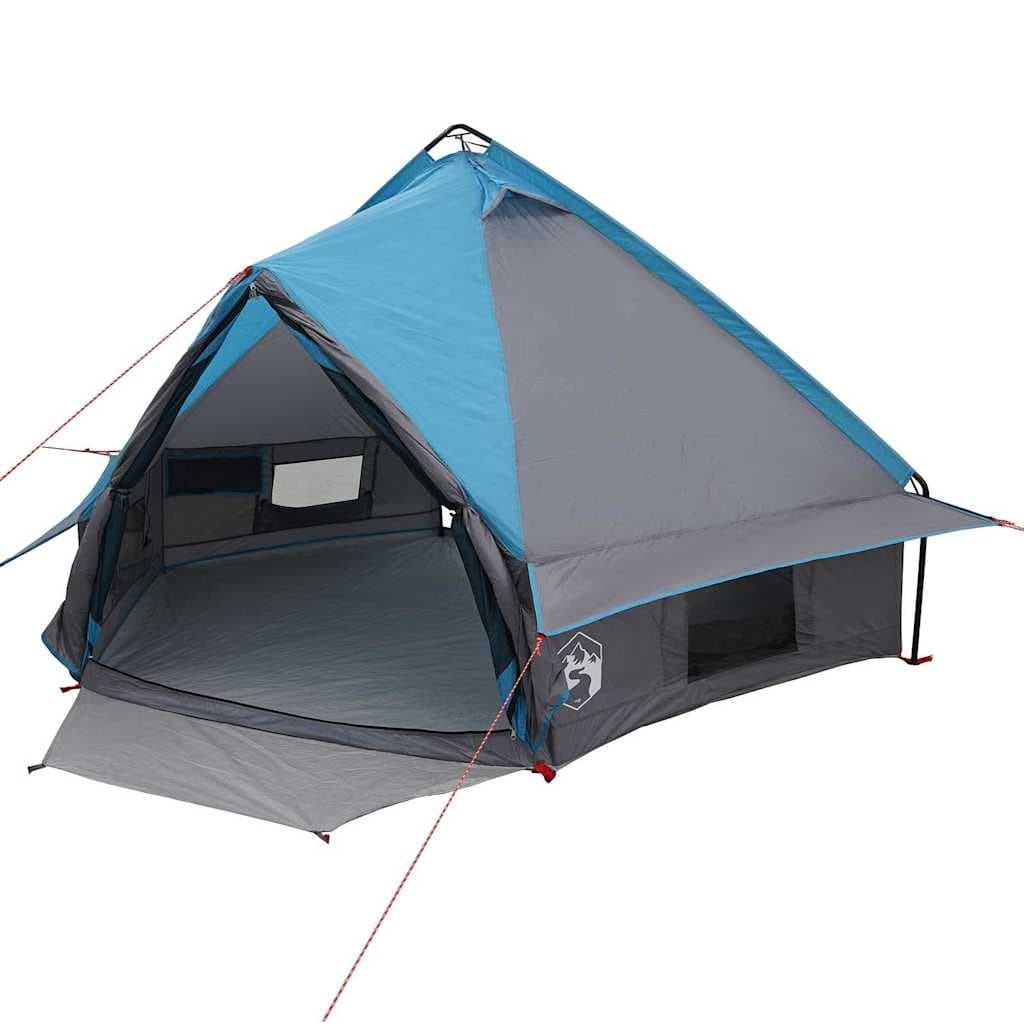 vidaXL Tenda Teepee para 4 Pessoas Azul e Cinza 388 x 320 x 169 cm