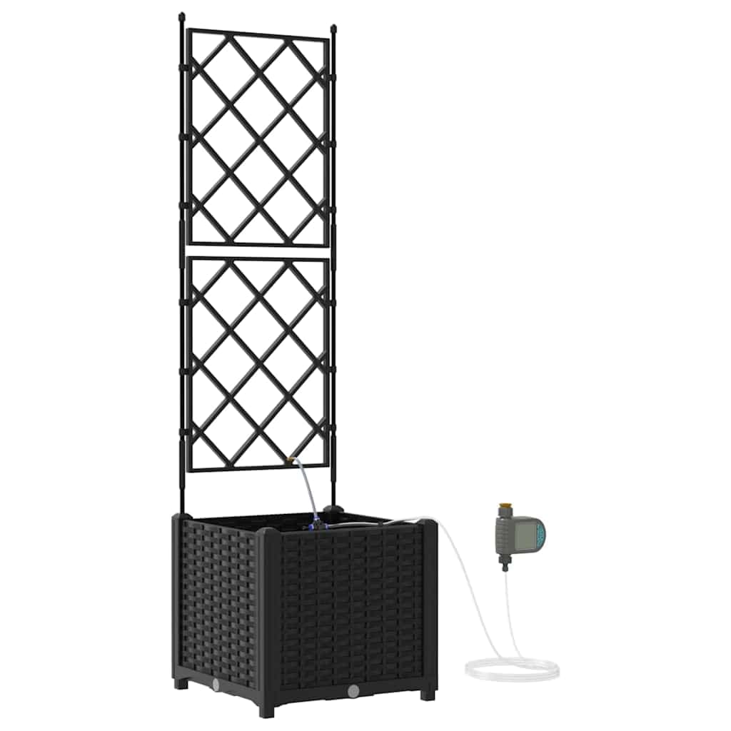 vidaXL Vaso de Jardim Preto 40 x 40 x 142 cm Plástico