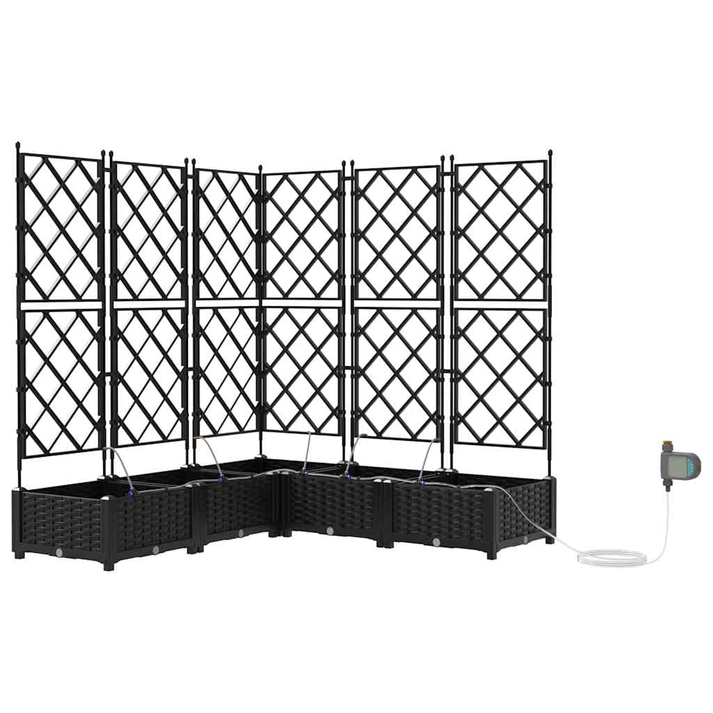 vidaXL Vaso de Jardim 5 pcs Preto 120 x 120 x 126 cm Plástico