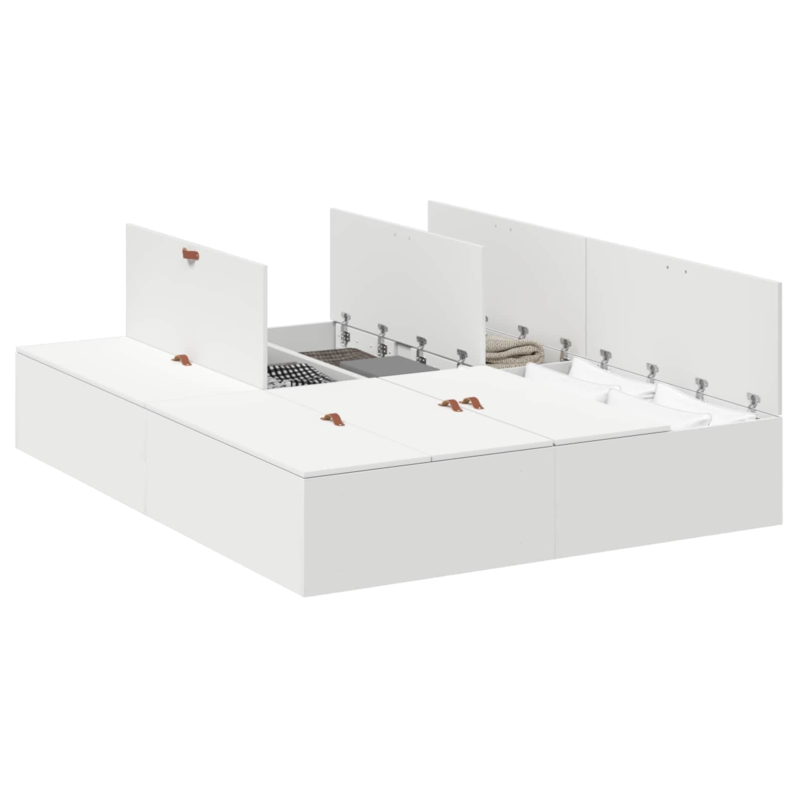 vidaXL Estrado de cama com arrumação Branco 150 x 200 cm