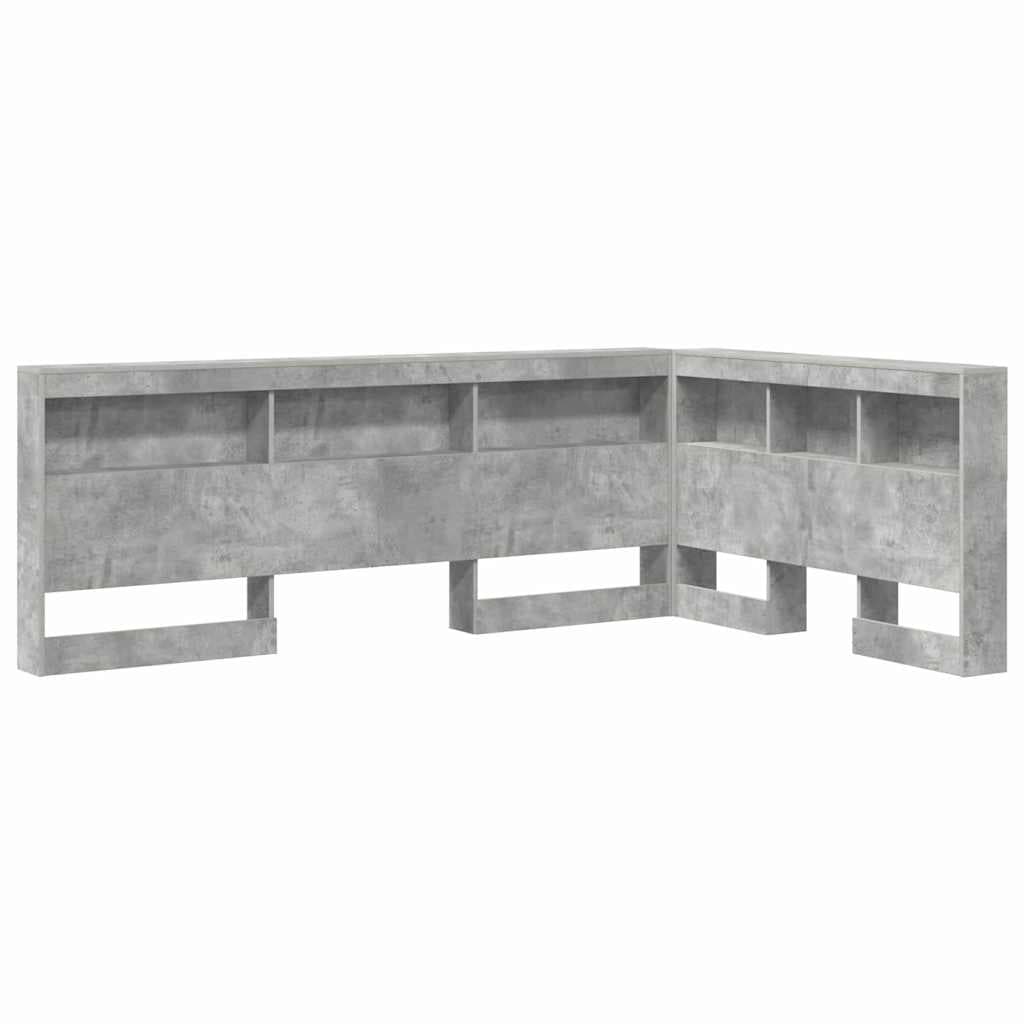 vidaXL Cabeceira de armazenamento Cinzento 120 cm Madeira processada