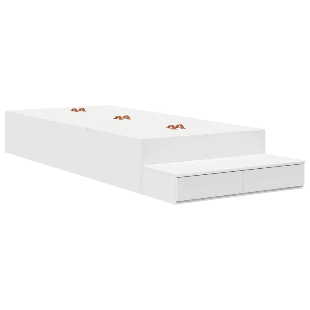 vidaXL Estrado de cama com arrumação Branco 80 cm Madeira processada