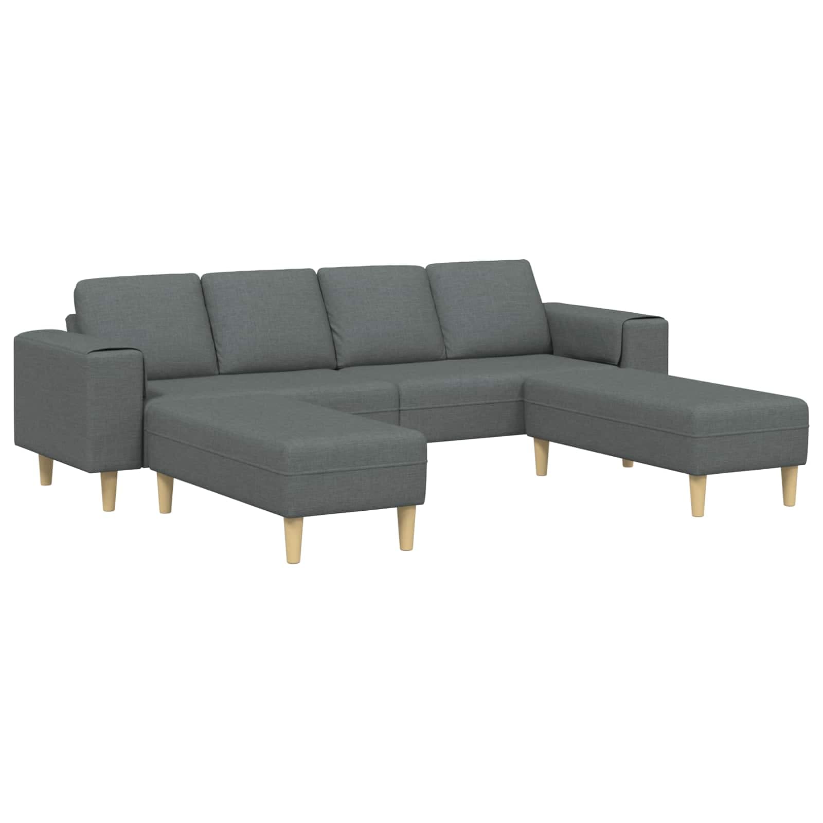 vidaXL Sofá de Sala de Estar 3 pcs Cinza Escuro Poliéster
