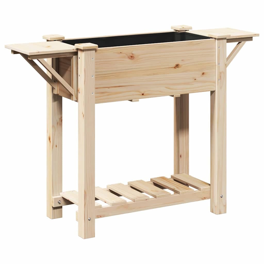 vidaXL Vaso de Jardim Bege 111 x 37 x 76,5 cm Madeira de Fir Sólida