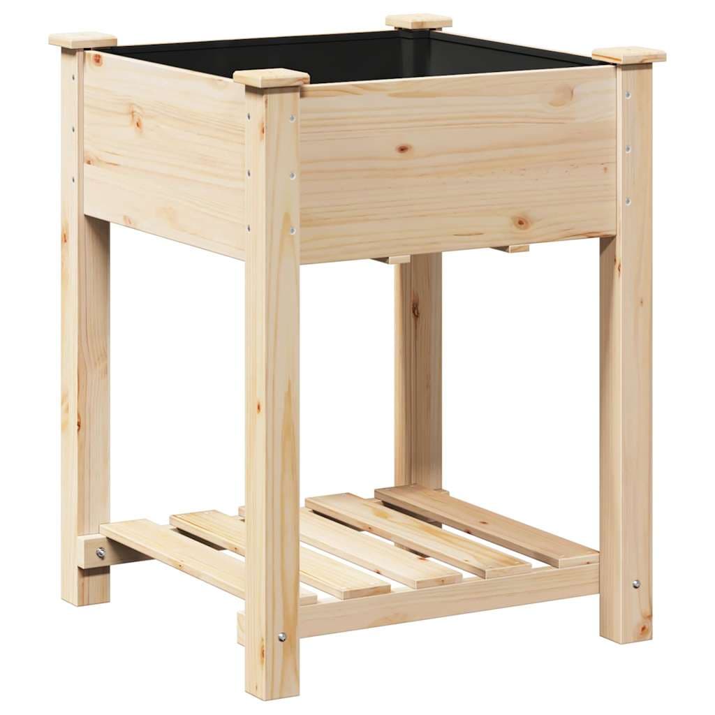 vidaXL Vaso de Jardim Bege 60,5 x 60 x 76,5 cm Madeira de Fir Sólida