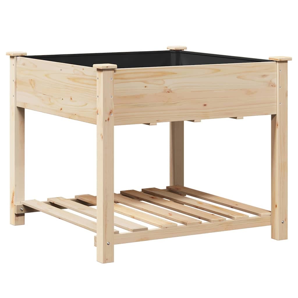 vidaXL Vaso de Jardim Bege 90 x 90 x 76,5 cm Madeira de Fir Sólida