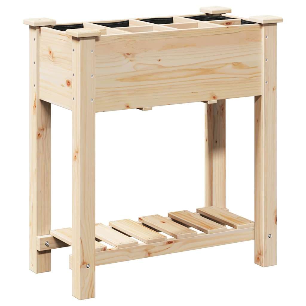 vidaXL Vaso de Jardim Bege 71 x 37 x 76,5 cm Madeira de Fir Sólida