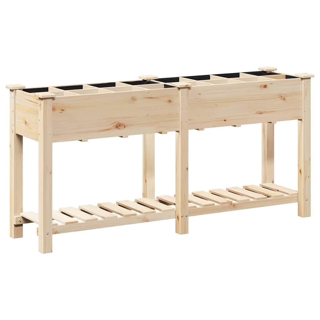 vidaXL Vaso de Jardim Bege 161,5 x 45 x 76,5 cm Madeira de Fir Sólida