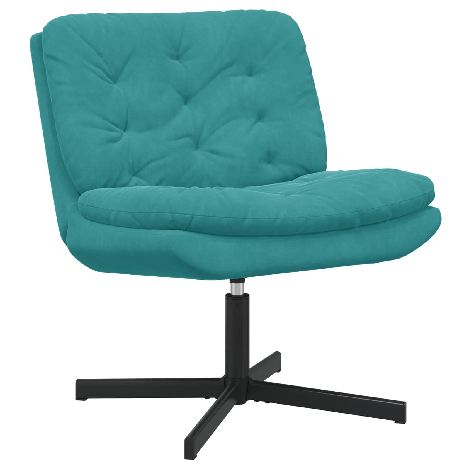 vidaXL Cadeira Relaxante Giratória Turquesa 63 x 75 x 76 cm Veludo