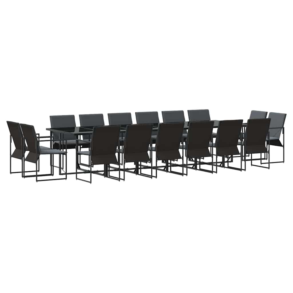 Conjunto de Jantar Ao Ar Livre vidaXL Conjunto de 17 Cinza Textilene - 181520517