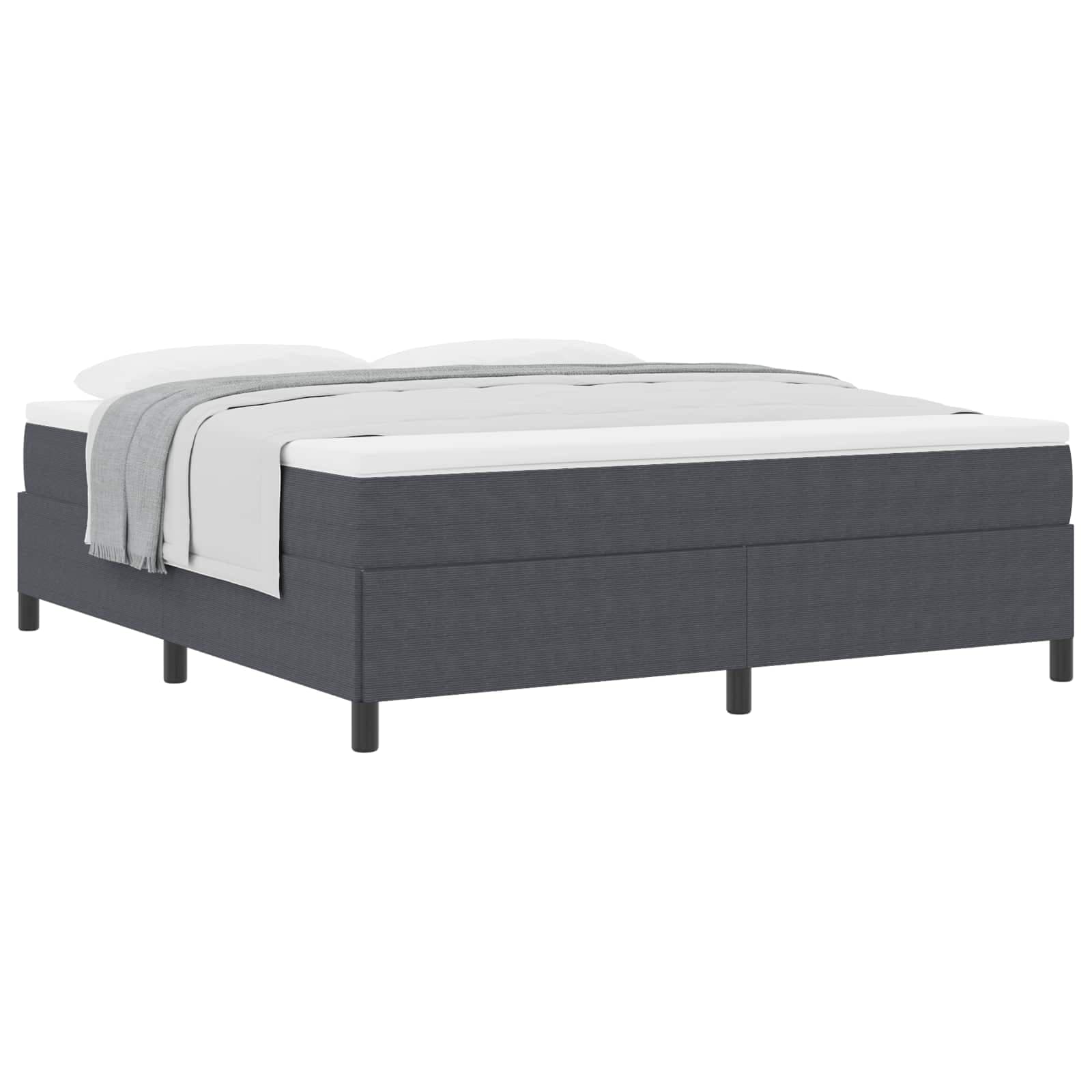 vidaXL Cama Box Cinzento-Escuro 180 x 200 cm Tecido de Veludo Cotele
