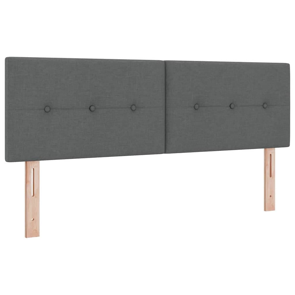 vidaXL Cabeceira Botão Estofada Cinza Escuro 140 cm Tecido - 4016917632