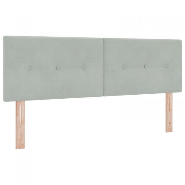vidaXL Cabeceira Botão Almofadado Cinza Claro 160 cm Veludo - 2858163860