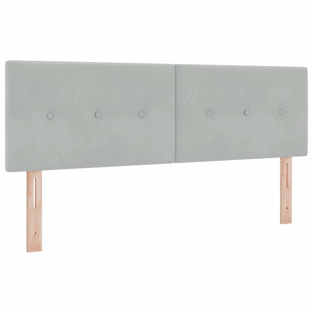 vidaXL Cabeceira Botão Almofadado Cinza Claro 160 cm Veludo - 2858163860