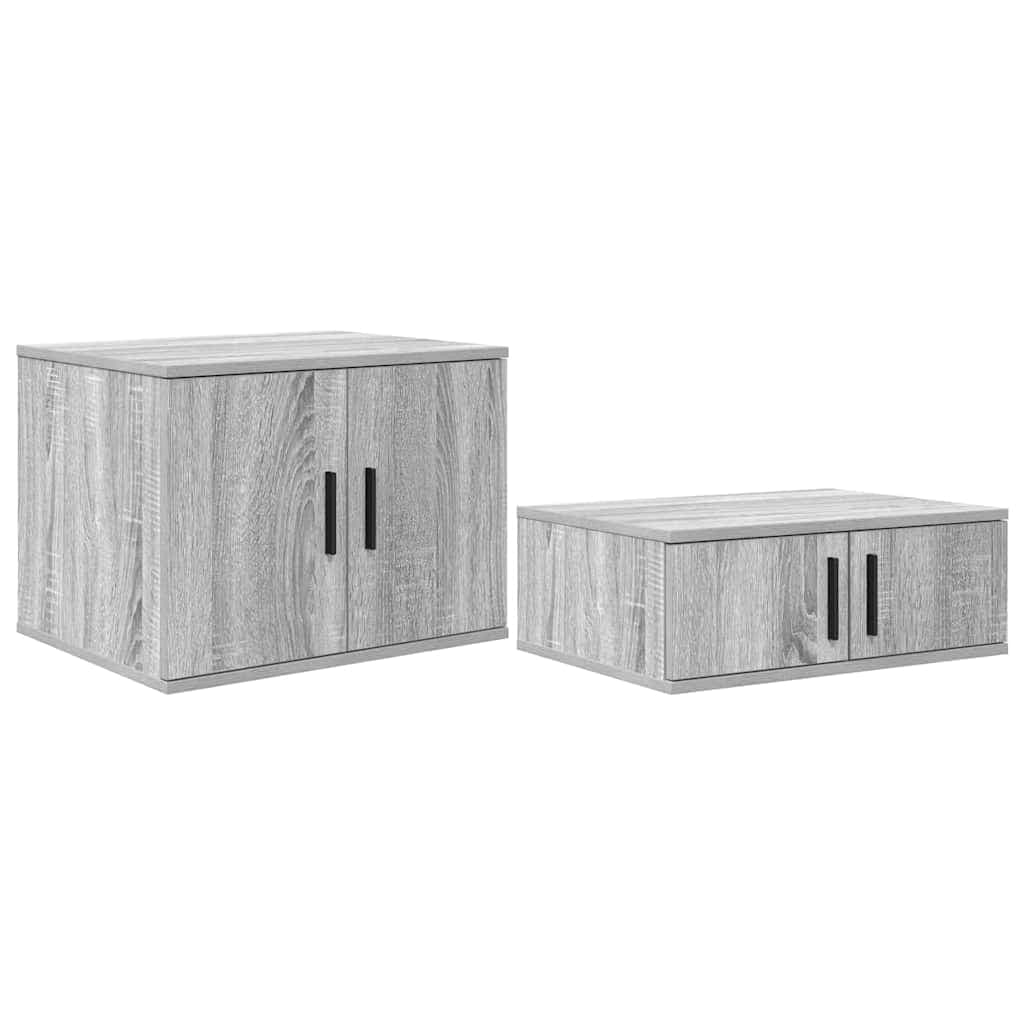 vidaXL Armário de arrumação 2 pcs Cinza Sonoma 127 x 41 x 40 cm