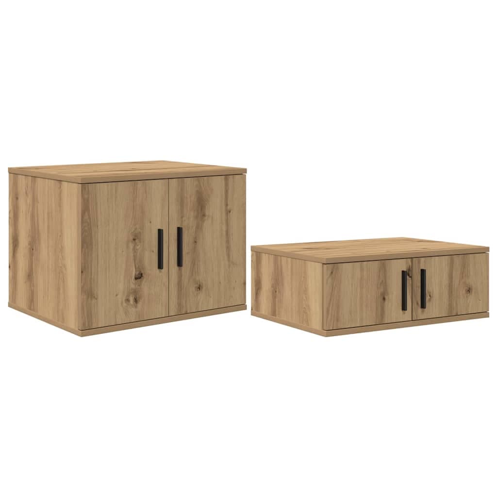 vidaXL Armário de arrumação 2 pcs Carvalho Artesanal 103 x 41 x 40 cm