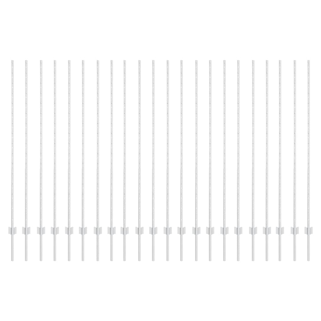 vidaXL Poste de Cerca 22 pcs Prateado 200 cm Aço